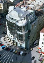 Hans Hollein, Haas-Haus, Wien, AT, 1985–1990, Blick vom Stephansdom