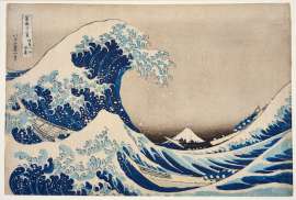Kasushika Hokusai - 36 Ansichten des Berges Fuji: Unter der Welle bei Kanagawa, um 1830