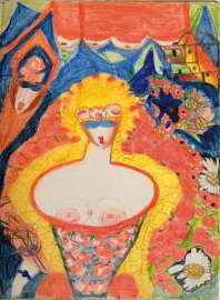 Aloïse Corbaz Brevario Grimani,um1950 (Ausschnitt) Buntstift auf Papier abcd / Bruno Decharme collection