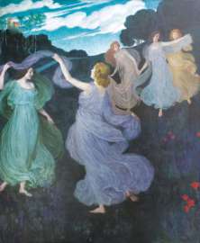 Josef Maria Auchentaller, Elfenreigen. Für das Beethoven-Musikzimmer der Villa Scheid in Wien, 1898/99