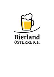 Bierland Österreich Logo mit einem stilisierten Bierglas und darunter dem Schriftzug