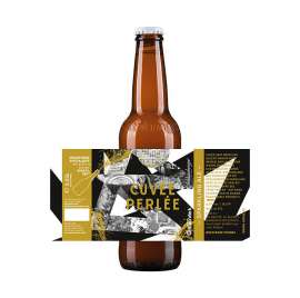 Etikette und Flasche des Brauwerk Cuvee Perle Collab mit Schlumberger