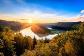 Sonnenuntergang an der Donauschlinge