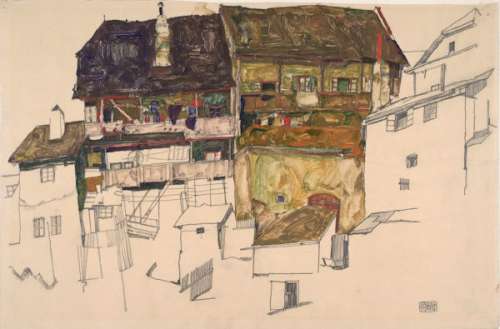 Egon Schiele, Alte Häuser in Krumau