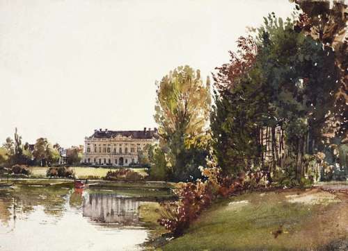 Rudolf von Alt Ansicht von Schloss Eisgrub vor dem neugotischen Umbau, um 1830 Aquarell