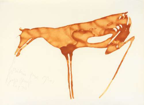 Joseph Beuys, Hirschkuh / Dreibein frisst Gras, 1979