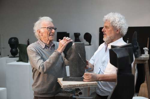 Herbert Albrecht und Kurator Walter Fink