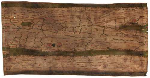 Tabula Peutingeriana, Verfasser unbekannt, Handschrift, Segment III, um 1200