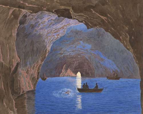 Jakob Alt Die Blaue Grotte auf der Insel Capri (Guckkastenblatt), um 1835/36