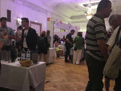 Interessierte Besucher verkosten Weine der WineWein und anderer Wiener Winzer