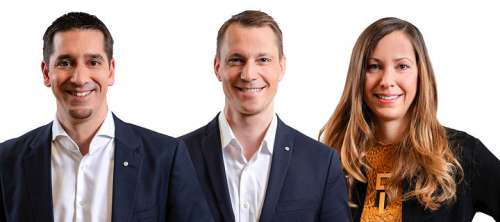 Christian Zechmeister (Bereichsleitung Gebietsmarketing & Märkte AT-DE), Michael Zimmermann (Bereichsleitung Märkte international), Sabine Bauer-Wolf (Bereichsleitung Kommunikation)