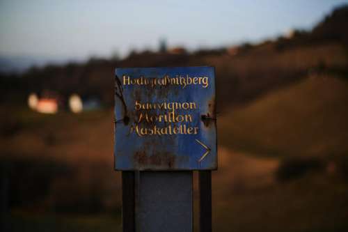 EIn Webweiser mit der Aufschrift Hochgrassnitzberg: Sauvignon, Morillon, Muskateller